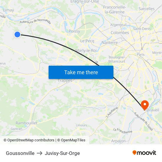 Goussonville to Juvisy-Sur-Orge map