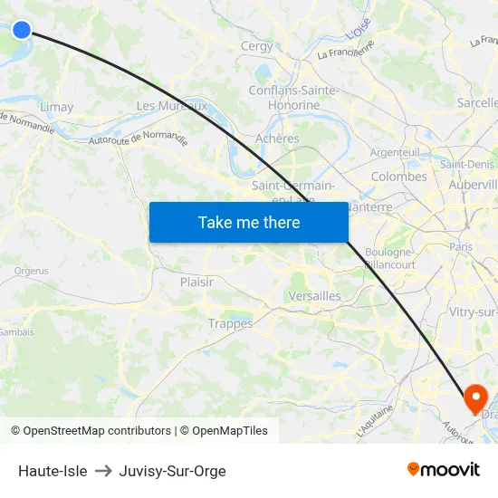 Haute-Isle to Juvisy-Sur-Orge map