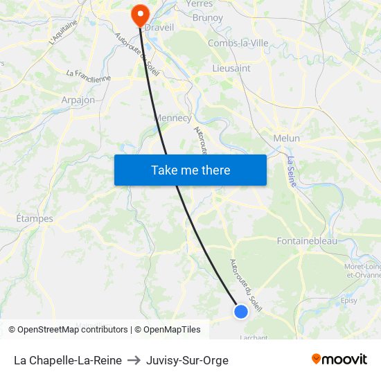 La Chapelle-La-Reine to Juvisy-Sur-Orge map