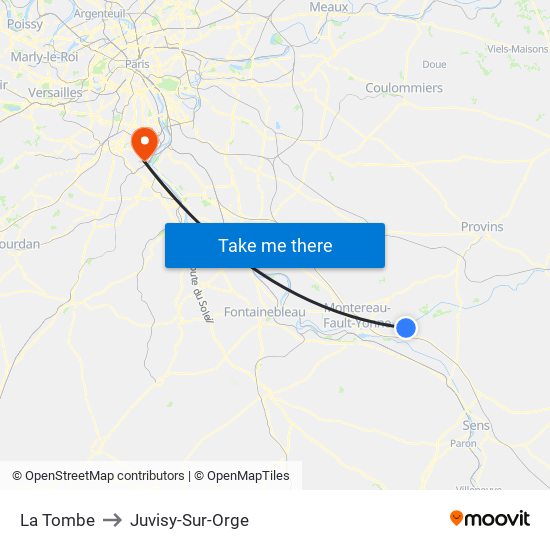 La Tombe to Juvisy-Sur-Orge map