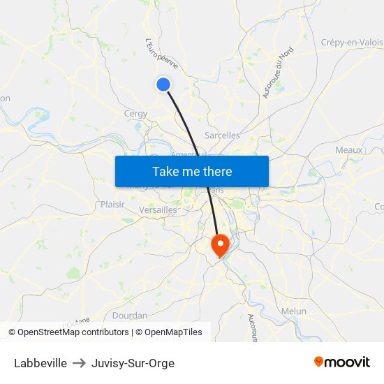 Labbeville to Juvisy-Sur-Orge map