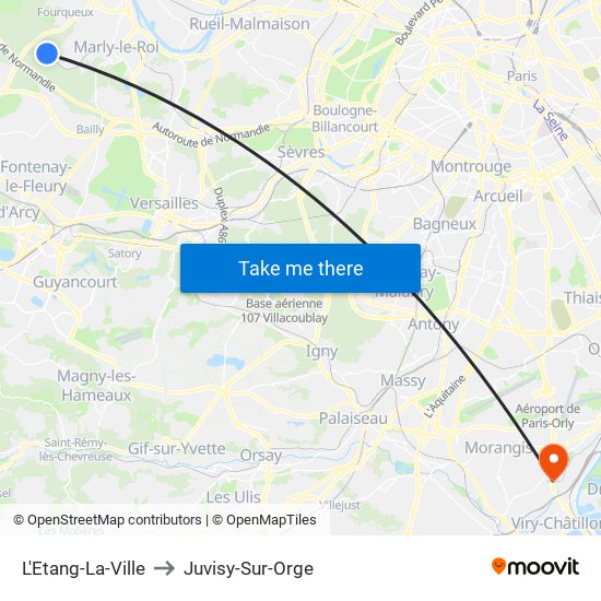 L'Etang-La-Ville to Juvisy-Sur-Orge map