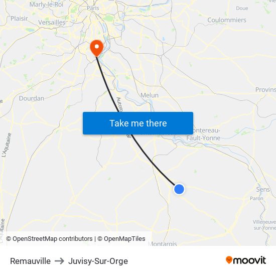 Remauville to Juvisy-Sur-Orge map