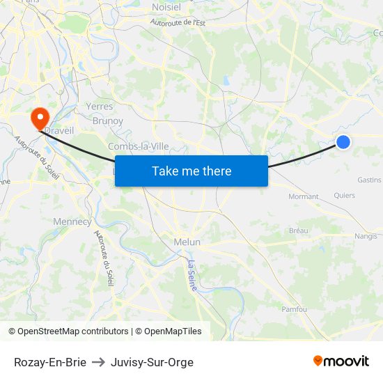 Rozay-En-Brie to Juvisy-Sur-Orge map