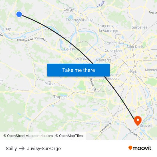 Sailly to Juvisy-Sur-Orge map