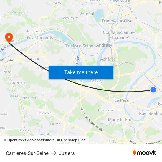 Carrieres-Sur-Seine to Juziers map
