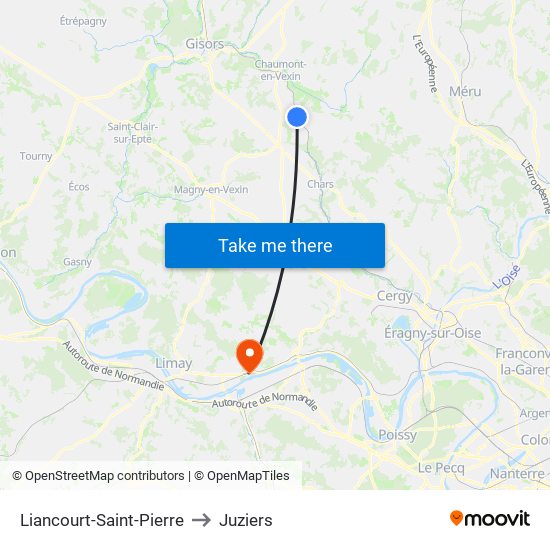 Liancourt-Saint-Pierre to Juziers map