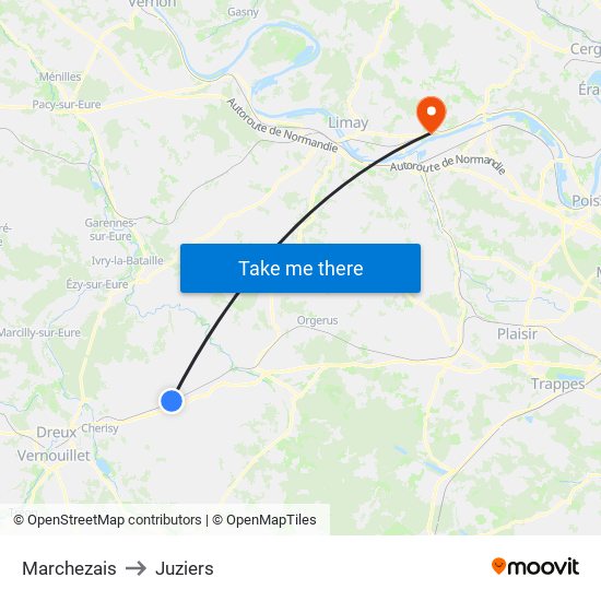 Marchezais to Juziers map