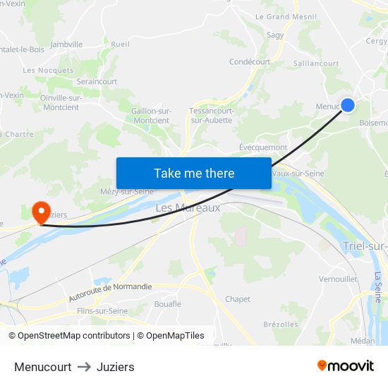 Menucourt to Juziers map