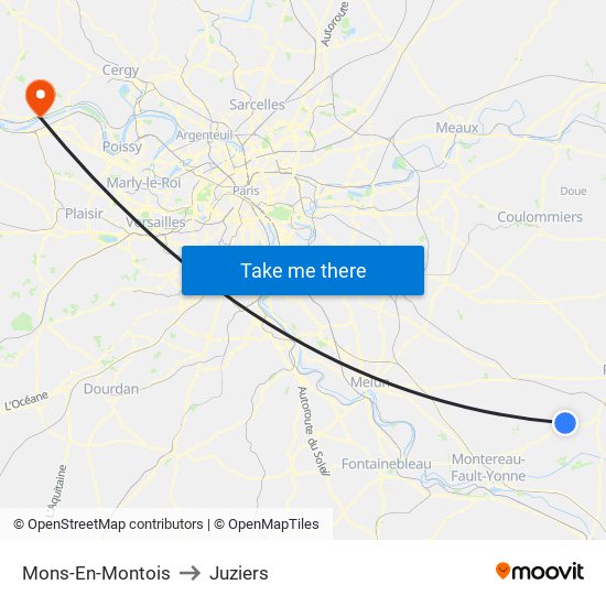 Mons-En-Montois to Juziers map