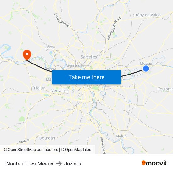 Nanteuil-Les-Meaux to Juziers map