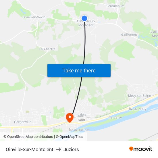 Oinville-Sur-Montcient to Juziers map
