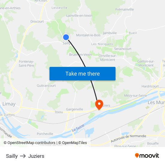 Sailly to Juziers map