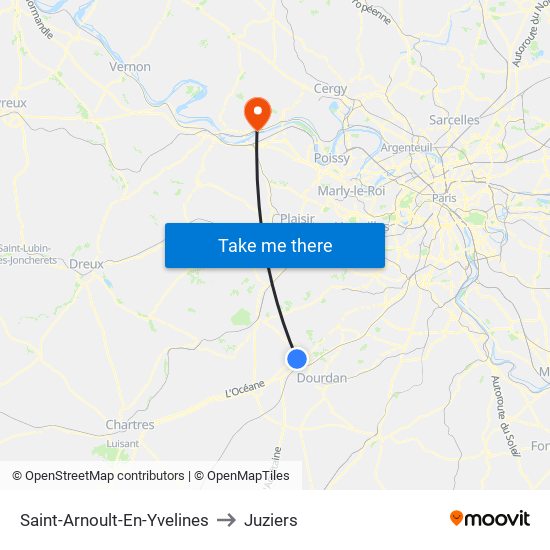 Saint-Arnoult-En-Yvelines to Juziers map