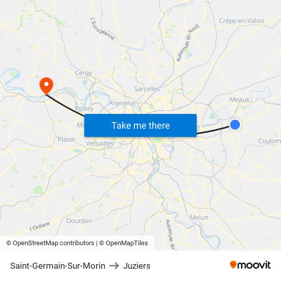 Saint-Germain-Sur-Morin to Juziers map