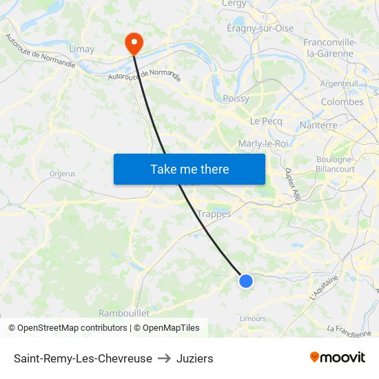 Saint-Remy-Les-Chevreuse to Juziers map