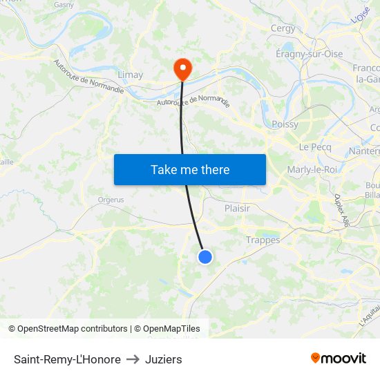 Saint-Remy-L'Honore to Juziers map