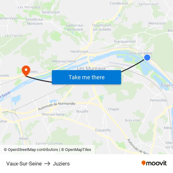 Vaux-Sur-Seine to Juziers map