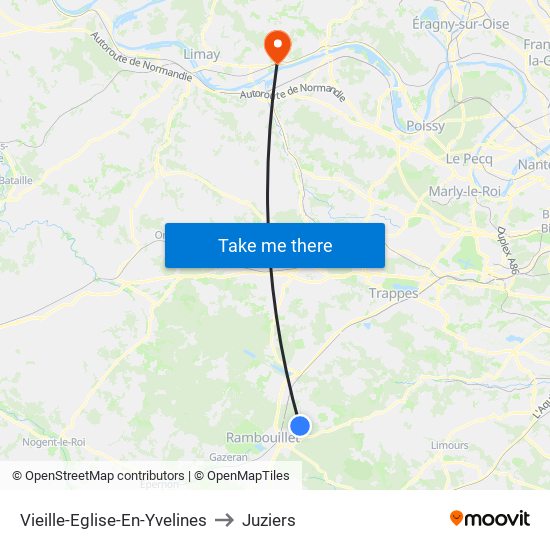 Vieille-Eglise-En-Yvelines to Juziers map