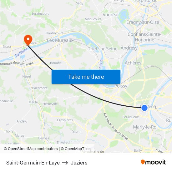 Saint-Germain-En-Laye to Juziers map