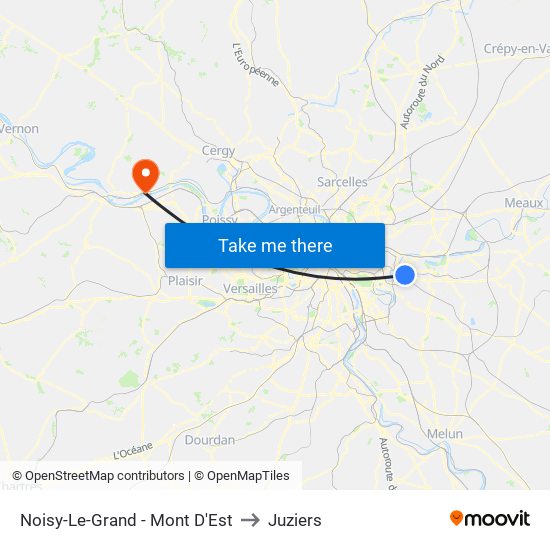 Noisy-Le-Grand - Mont D'Est to Juziers map