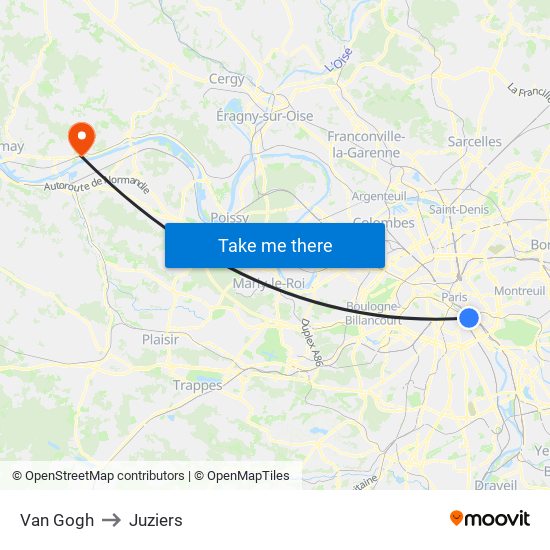 Van Gogh to Juziers map