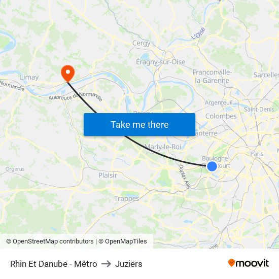 Rhin Et Danube - Métro to Juziers map