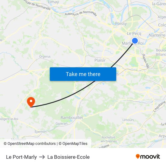 Le Port-Marly to La Boissiere-Ecole map