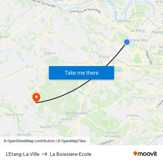 L'Etang-La-Ville to La Boissiere-Ecole map
