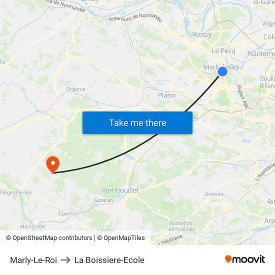 Marly-Le-Roi to La Boissiere-Ecole map