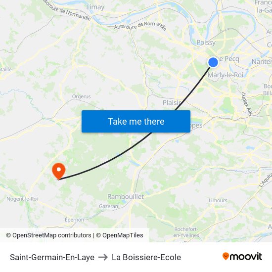 Saint-Germain-En-Laye to La Boissiere-Ecole map