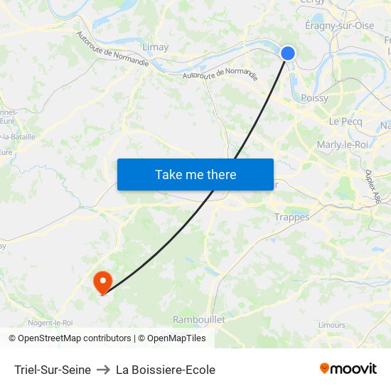 Triel-Sur-Seine to La Boissiere-Ecole map