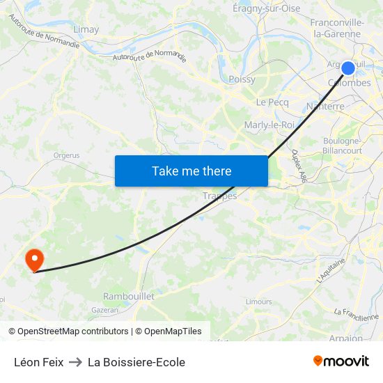 Léon Feix to La Boissiere-Ecole map
