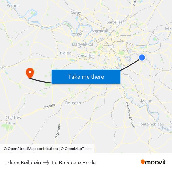 Place Beilstein to La Boissiere-Ecole map