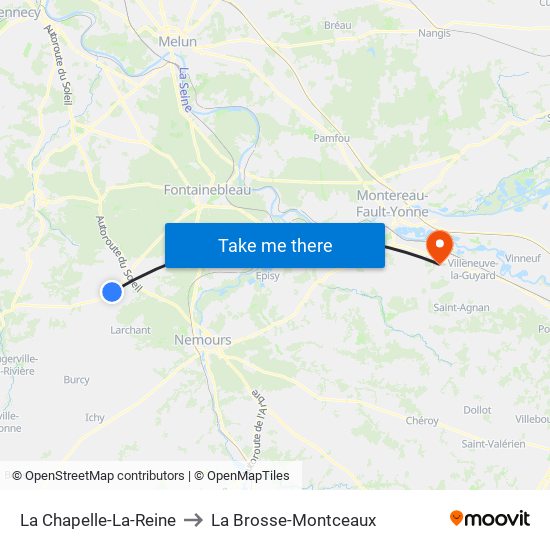 La Chapelle-La-Reine to La Brosse-Montceaux map