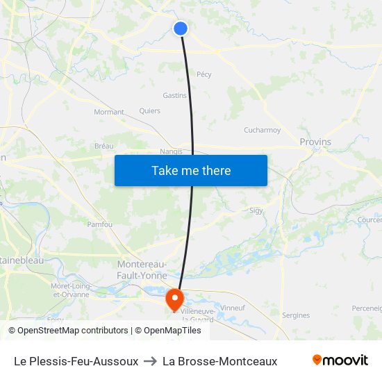 Le Plessis-Feu-Aussoux to La Brosse-Montceaux map