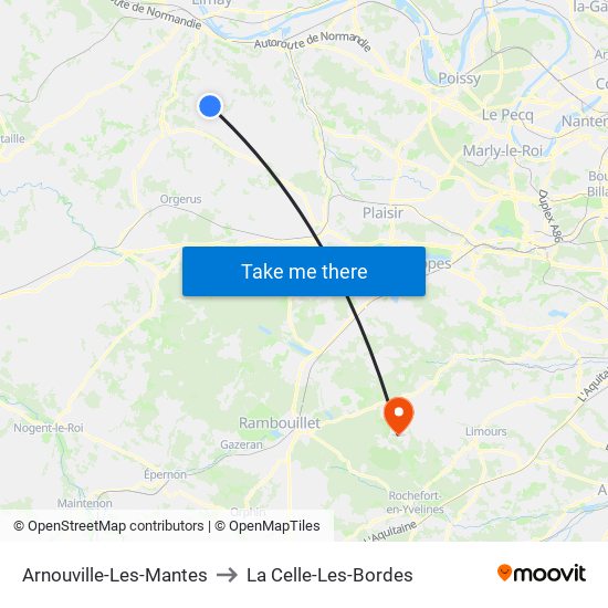 Arnouville-Les-Mantes to La Celle-Les-Bordes map