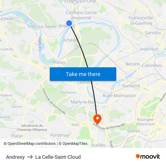 Andresy to La Celle-Saint-Cloud map