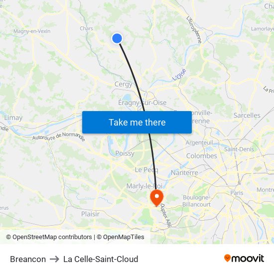 Breancon to La Celle-Saint-Cloud map