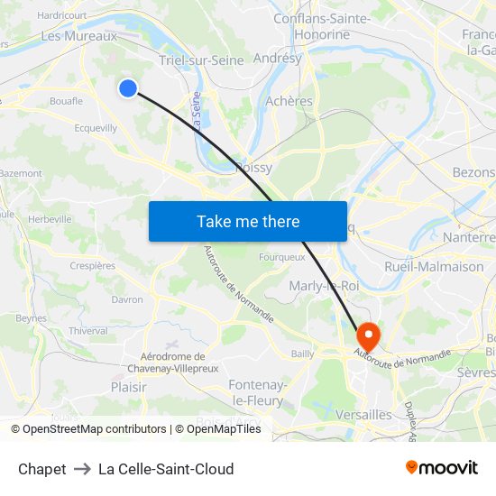 Chapet to La Celle-Saint-Cloud map