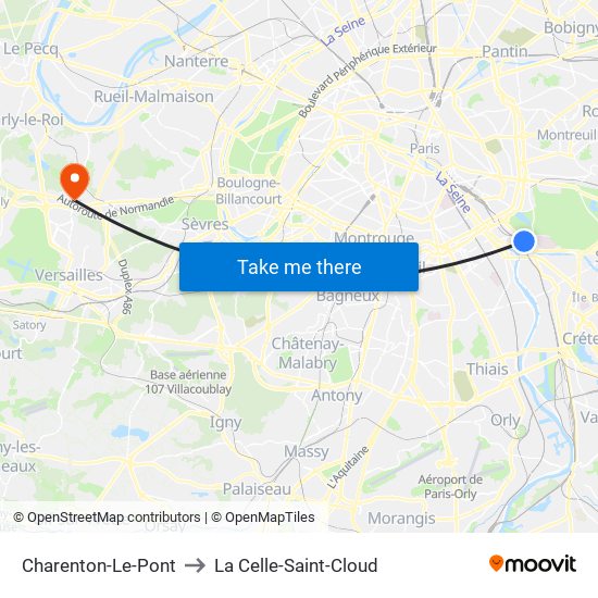 Charenton-Le-Pont to La Celle-Saint-Cloud map