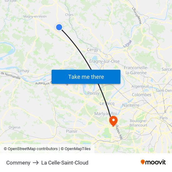 Commeny to La Celle-Saint-Cloud map