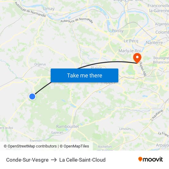 Conde-Sur-Vesgre to La Celle-Saint-Cloud map