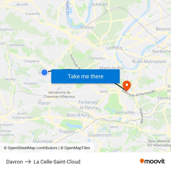 Davron to La Celle-Saint-Cloud map