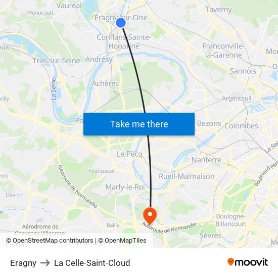 Eragny to La Celle-Saint-Cloud map