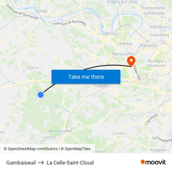 Gambaiseuil to La Celle-Saint-Cloud map
