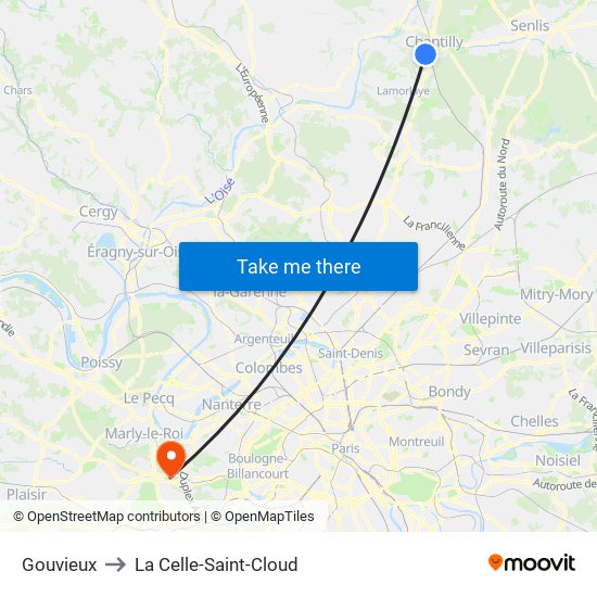 Gouvieux to La Celle-Saint-Cloud map