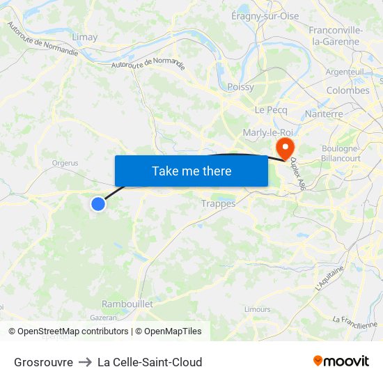 Grosrouvre to La Celle-Saint-Cloud map
