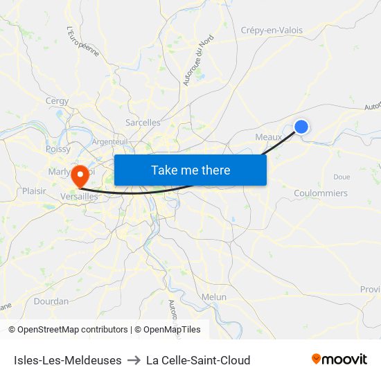 Isles-Les-Meldeuses to La Celle-Saint-Cloud map