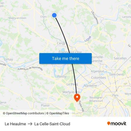 Le Heaulme to La Celle-Saint-Cloud map